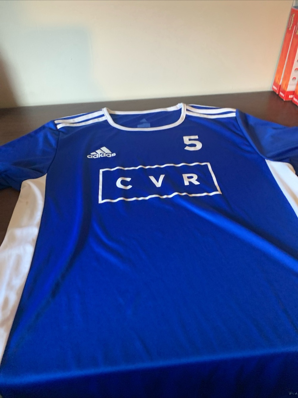 Adidas Kids Blue CVR Soccer Jersey - Number 5